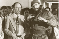 Le premier ministre Pierre Elliott Trudeau en compagnie du président Castro, lors d'une visite à Cuba