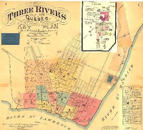Carte géographique de la ville de Trois-Rivières