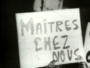 Pancarte portant le slogan de Jean Lesage «Maître chez nous»