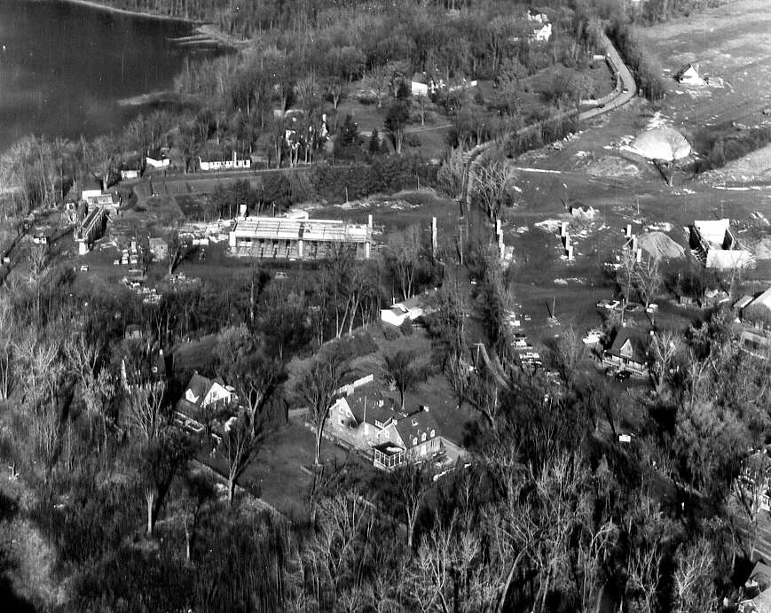 Vue aérienne d'un village dans la région de Montréal
