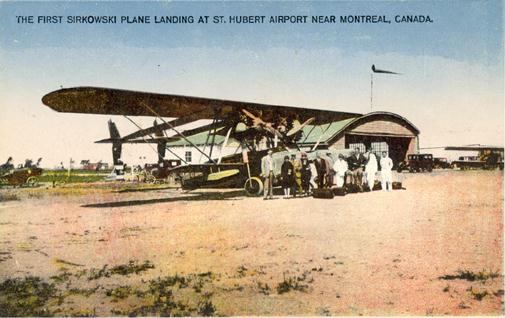 Le premier avion Sirkowski à atterrir à l'aéroport de Saint-Hubert près de Montréal