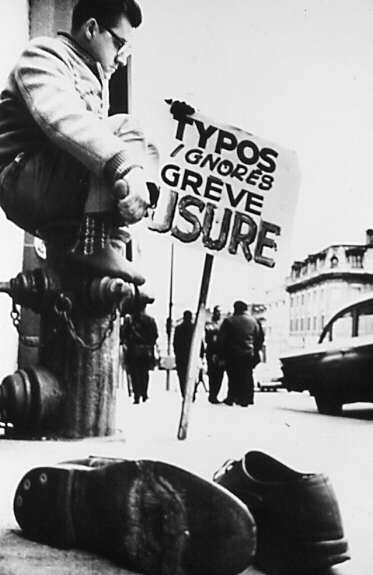 Typographe en grève lors du conflit avec «La Presse»