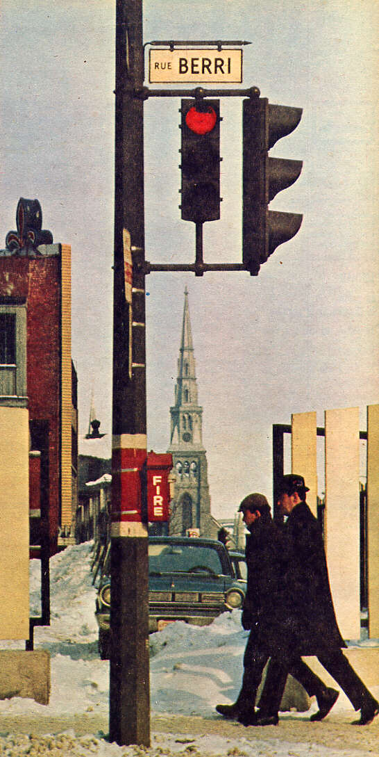 La rue Berri à Montréal, en hiver