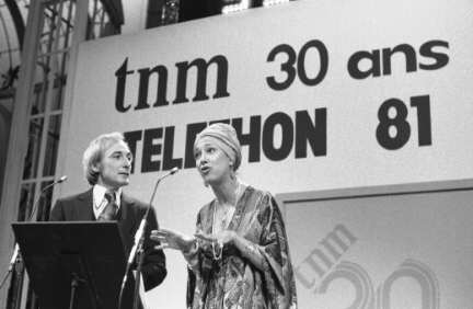 Francine Grimaldi et Yvon Deschamp lors du téléthon organisé dans le cadre du 30ième annivesaire du TNM