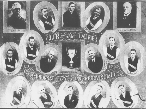 Club de Palet Laurier de Hull, champion de la Coupe Fontaine de la Ligue Interprovinciale en 1925 